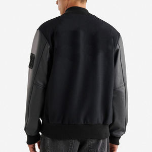 Vestes universitaires en laine noire avec logo personnalisé de haute qualité pour adultes style décontracté vente en gros veste de baseball pour hommes - Product Image 4