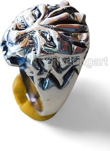 Men's <b>Ring</b> <b>Plain</b> beast head <b>ring</b> detailed Craftsmanship biker <b>ring</b> Christmas Handmade Customize Jewelry Solid 925 Silver <b>Ring</b> - Product Image 2