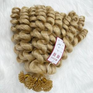 แฮร์ริ้งต่อผมหยักศก I-Tip เคราติน,ส่วนขยายของเส้นผมสีบลอนด์ไม่พันกันไม่หลุดร่วง - Product Image 4