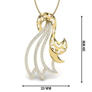 จี้เพชรทรงวนประดับทองคำ 18k ของ Ishi Diamonds สร้อยคอเพชรเลี้ยงในห้องปฏิบัติการ น้ำหนัก 0.62 กะรัต ได้รับการรับรองจากห้องปฏิบัติการ - Product Image 2