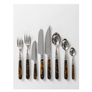 Stainless Steel Cutlery Set of 5 With Brass Handle for Kitchen & <b>Tabletop</b> Best Quality Dinnerware Cutlery Set at Reasonable Cost - Product Image 5