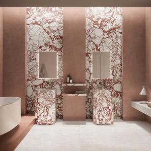 Carreaux de porcelaine effet marbre blanc Calacatta de luxe 120x280 cm, 6 mm, rectifiés, émaillés, pour sols et murs, pour projets hôteliers - Product Image 1
