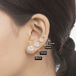 ซื้อต่างหูเงินแท้ 925 พรีเมียมสำหรับผู้หญิงและเด็กผู้หญิง ต่างหูแบบติดหูทรงหยดน้ำประดับทอง 14K และเพชรไพลิน - Product Image 4