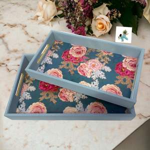 Bandeja de Servicio Rectangular de Madera Clásica de un Solo Nivel, Elegante, Ecológica, Hecha a Mano, Apta para Alimentos, para Cocina y Sala de Estar - Product Image 1