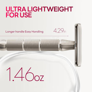 Rasoir de sécurité avec manche en métal de qualité supérieure et lames remplaçables pour un rasage écologique, lisse et confortable - Product Image 2