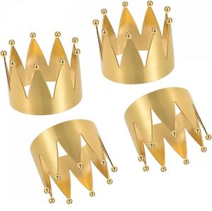 Anneau de serviette en métal de conception américaine fini or pour la maison dîner fête mariage décoration de table porte-serviettes rond - Product Image 3