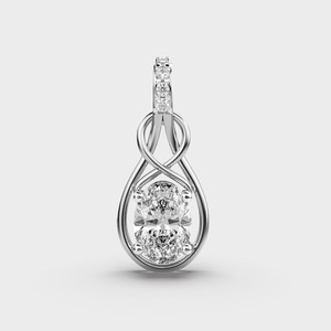 IGI Certified Lab Grown Oval Cut Diamond <b>Infinity</b> Pendant with Diamond Bail in 14K Yellow / <b>Rose</b> & White Gold - Product Image 6