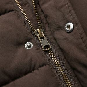 Veste parka d'hiver pour homme, couleur unie, coupe-vent, fermeture éclair, décontractée, imperméable, rembourrage en coton, vêtements d'extérieur, prix avantageux, manteaux isolés thermiquement - Product Image 4
