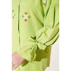 Camisa Bordada Detallada Verde Pistacho - Product Image 4