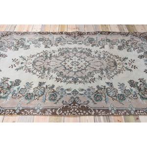 Alfombra Turca Grande de 4.8x8.5 pies, Alfombra Vintage Marrón con Diseño Floral de Lana - Product Image 3