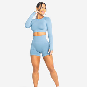 High Quality Custom Women's Yoga <b>Shorts</b> Unique Color Breathable Active Wear <b>Plus</b> <b>Size</b> High <b>Waist</b> Plain Dyed Technique - Product Image 4