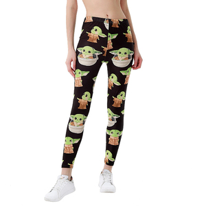 <b>Women's</b> High Waist Slim Fitness Leggings Sexy <b>Stretch</b> Digital Print Pants Cool Knitted <b>Trousers</b> for Summer - Product Image 5