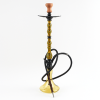 Kit Chicha Portable au Design Vintage en Aluminium, avec Tige Métallique Sculptée Rétro et Embout Moderne