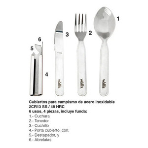 Set di posate da campeggio Wallis in acciaio inossidabile modello K900660 Durezza 48-52 - Product Image 2