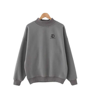 Sweat-shirt uni à col haut personnalisé en polaire épaississante à col montant Pull en polaire imprimé de mode pour sweats à capuche et sweat-shirts pour hommes - Product Image 5