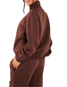 Top tendance femmes décontracté hiver fermeture éclair survêtement ensemble respirant séchage rapide sweats et pantalons de survêtement 2 pièces survêtement - Product Image 3