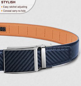 Cinturones de vestir con hebilla de trinquete con estilo de alta calidad a precios de mayorista Nuevos cinturones de cuero genuino OEM personalizados para hombres con logotipo - Product Image 2