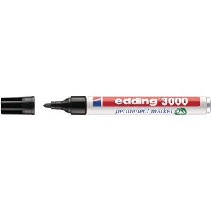 Paquete de 10 Rotuladores Permanentes Negros EDDING Serie 3000 con Punta Redonda de 1.5-3mm - Product Image 1