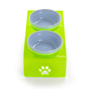 Double Bowl Acrylic Waterproof Portable Pet <b>Feeding</b> <b>Station</b> Large Capacity Clear Modern Design for Cats <b>Dogs</b> Small Animals - Product Image 5