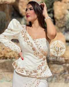 Nouvelle arrivée 2025 Caftan marocain Broderie artisanale Ornements Tissu polyester respirant Col en V Maxi Musulman Traditionnel - Product Image 3