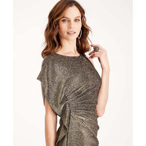 Abito Aderente Asimmetrico in Raso Dorato da Donna Vince Camuto, Taglia 6 - Vita Naturale - Product Image 3