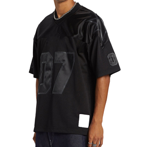 Oversize Football Mesh Jersey Drop Shoulder V-Neck American Oversize Football Jersey Camisas Manga corta V-Neck Football Shirt - Product Image 1