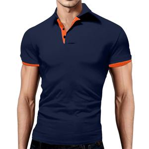 Polo de diseño éxito de ventas logotipo personalizado poliéster color sólido uniforme Polo de golf para hombre - Product Image 5