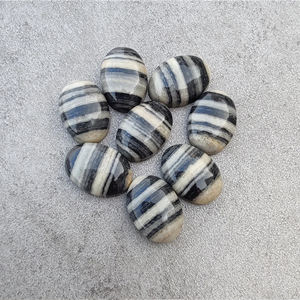 Qualité supérieure Jaspe zèbre naturel Forme ovale Pierres précieuses Dos plat Calibré Vente en gros Cabochon en vrac Toutes les tailles disponibles - Product Image 5