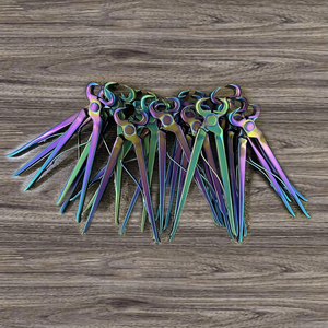 Coupe-ongles pour maréchal-ferrant de 2 pouces, revêtement plasma arc-en-ciel, ressort préchargé, coupe-ongles pour maréchal-ferrant, outils forgés à froid - Product Image 4