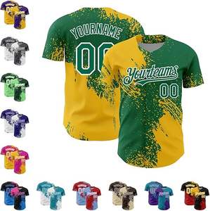 Wholesale Cheap Custom 100% <b>Polyester</b> Baseball Jersey Custom Design Baseball <b>Tshirt</b> Breathable Printed Techniques Available Sets - Product Image 4