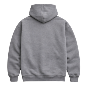 Mens Light Grey Oversized Hoodie Pullover 50% Cotton 50% Polyester Drop Shoulder Streetwear Relaxed Fit Winter <b>Sweatshirt</b> - Product Image 4