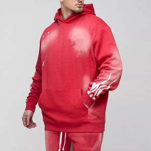 Conjunto Deportivo Informal de Invierno Personalizado, Transpirable, de Felpa, Pantalones Deportivos Acampanados, Sudadera con Capucha Lisa, Conjunto Jogger Apilado para Hombre, 100% Algodón 2 - Product Image 5