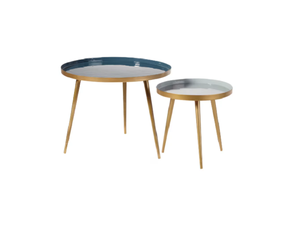 Juego de 2 mesas de centro de metal con forma redonda, muebles para el hogar, mesa de centro decorativa para sala de estar, Fabricante Mayorista exportador - Product Image 3