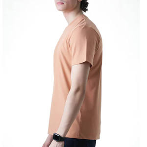 T-shirt de fitness uni à manches courtes en polyester/coton 100% coton pour homme, coupe ample, vente en gros - Product Image 2