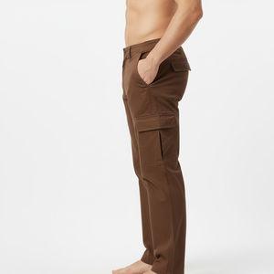 Pantalones Cargo de Lona de Cintura Alta para Hombre - Corte Holgado, Estilo Casual Urbano, con Función Antiestática - Product Image 3