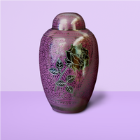 Urna Grande Rosa Bonita con Tapa de Dom Top, Urna Funeraria para Cenizas de Adultos, Ataúd para Guardar Cenizas a Bajo Precio