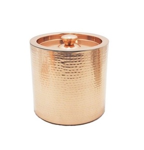 Seau à glace en cuivre richement conçu avec un beau travail martelé pour les comptoirs de bar et les refroidisseurs de boissons - Product Image 2