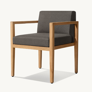 Chaise individuelle avec accoudoirs en bois de teck, équipée de mousse douce et durable pour une utilisation en extérieur - Product Image 3