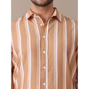 Amanush <b>Men's</b> Striped Print Nylon Casual Shirt Spread Collar Full Sleeve Breathable Fabric Summer Wear <b>Mens</b> Wear Shirts - Product Image 2
