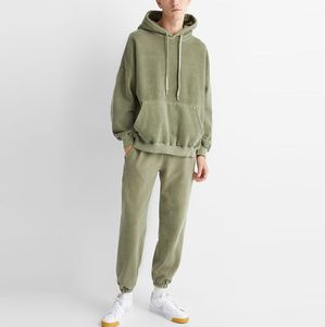 Sudadera con capucha de gran tamaño desgastada lavada con ácido personalizada Sudadera con capucha gruesa en blanco vintage de talla grande sudaderas con capucha y sudadera para hombre - Product Image 2