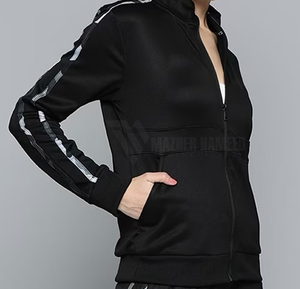 Ensemble de survêtements pour femmes noir pur Sportswear Logo personnalisé impression tenue de jogging pour l'entraînement en salle de sport et un usage quotidien - Product Image 2