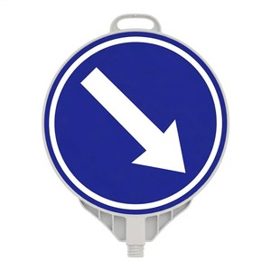 Go Right Round Ultra Plate Single Sided Reflective Traffic Sign 38 cm Diameter - Product Image 1