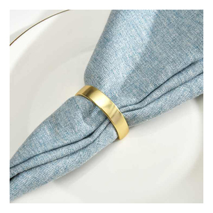 Vente en gros rond de serviette doré de luxe, ronds de serviette de table ronds en or pour la fête de mariage de bonne qualité - Product Image 2