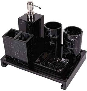 Luxury Eco-Friendly Glazed Resin Bathroom Accessory <b>Set</b> 4 Includes <b>Angel</b> Soap Dispenser Tray Toothpaste Holder Customized Color - Product Image 3