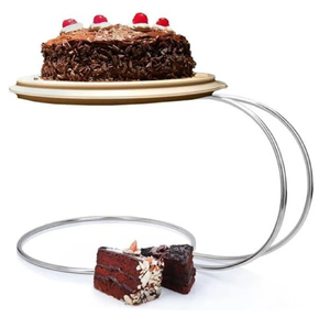 Soporte de Pastel de Metal Dorado de Doble Plato Floral para Decoración de Bodas a Precio Mayorista Soporte de Pastel de Lujo para Fiestas y Eventos - Product Image 3