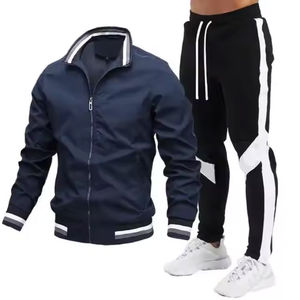 Survêtement de haute qualité pour hommes Jogging Wear survêtement ZipUp ensemble de sweat à capuche Logo personnalisé broderie imperméable coupe-vent survêtement - Product Image 5