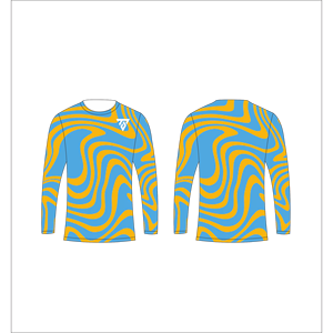 <b>Men</b> Periwinkle Blue Swirl Long Sleeve T <b>Shirt</b> <b>Ivory</b> Marble Pattern Crewneck Tee Casual Trackstar OEM Private Label TSI-G05-P0828 - Product Image 4