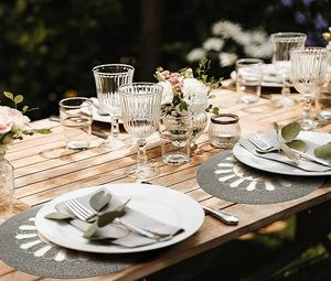 Best Charcoal White Tableware Decorative <b>Placemat</b> Best Theme Design Glass <b>Beads</b> for Parties and Other Functions Mats & Pads - Product Image 3