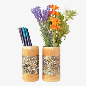 Vente en gros d'usine au Vietnam de verres en bambou naturel avec coquille d'oeuf incrustée de bon prix vaisselle pour restaurants - Product Image 4