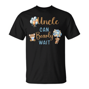 Camiseta Unisex para Baby Shower con la Frase 'Uncle Can Bearly Wait', Promocional y Gratuita - Product Image 2